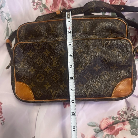 Authentic Louis Vuitton Shoulder Bag Nile Brown Monogram Used LV Handbag Vintage - Picture 12 of 14